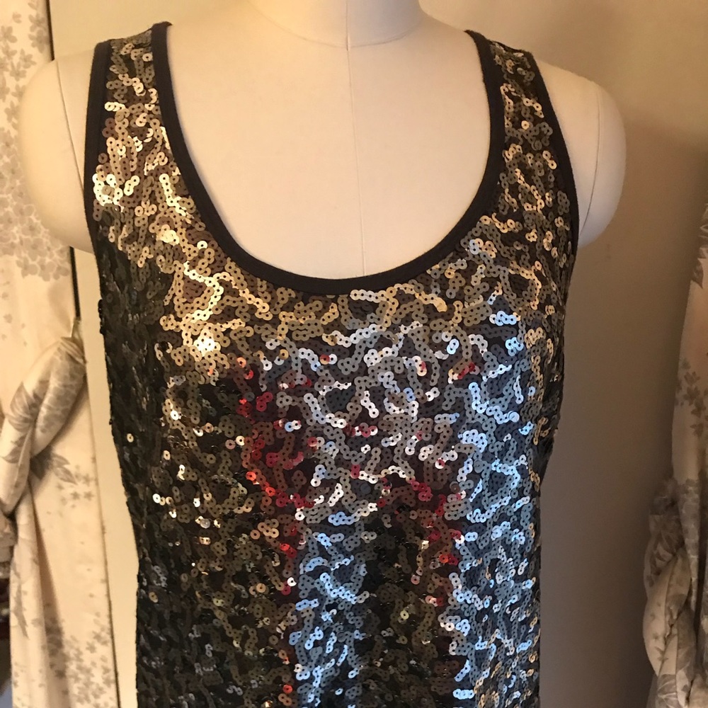 Michael by Michael Kors brown sequined top